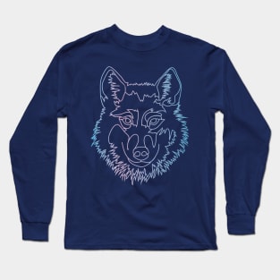 Vector wolf in one line Vector wolf in one line Long Sleeve T-Shirt